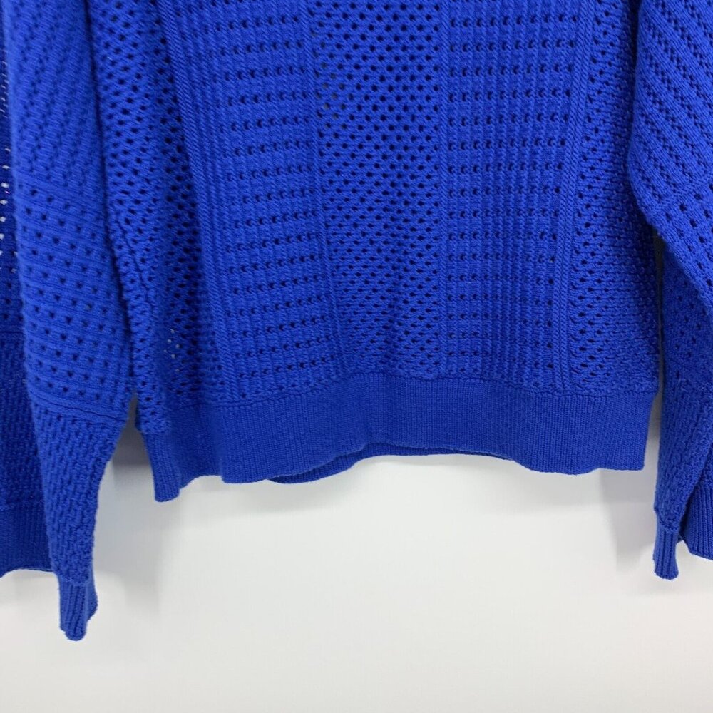 Anthropologie Moth Reese Sweater Blue Wide Sleeve Open Knit - Picture 10 of 10